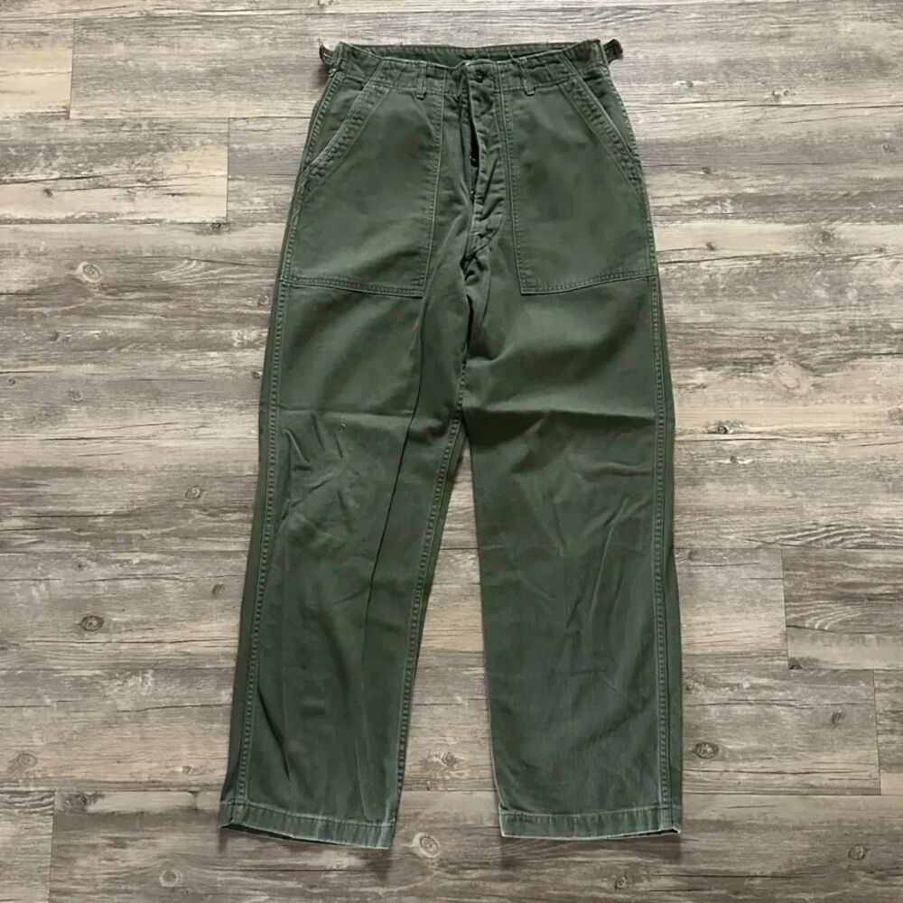 Vintage 70s Military OG-107 HBT Trouser Pants Size 30X29